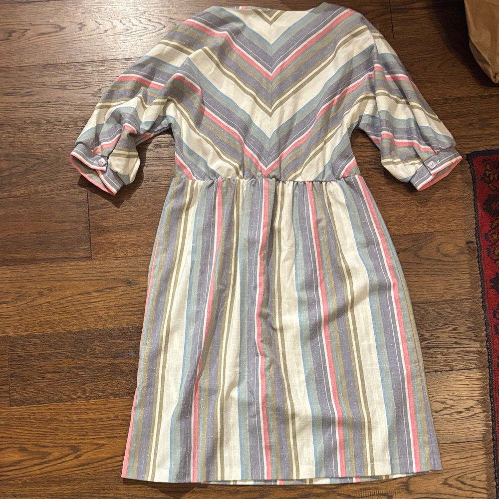 Striped Multicolor Women's Dress - Picture 4 of 4